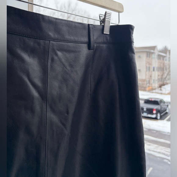 🆕Antonio Melani Genuine Leather Midi Pencil Skirt Black Size 10,12 LuxuryClassic - Picture 8 of 17